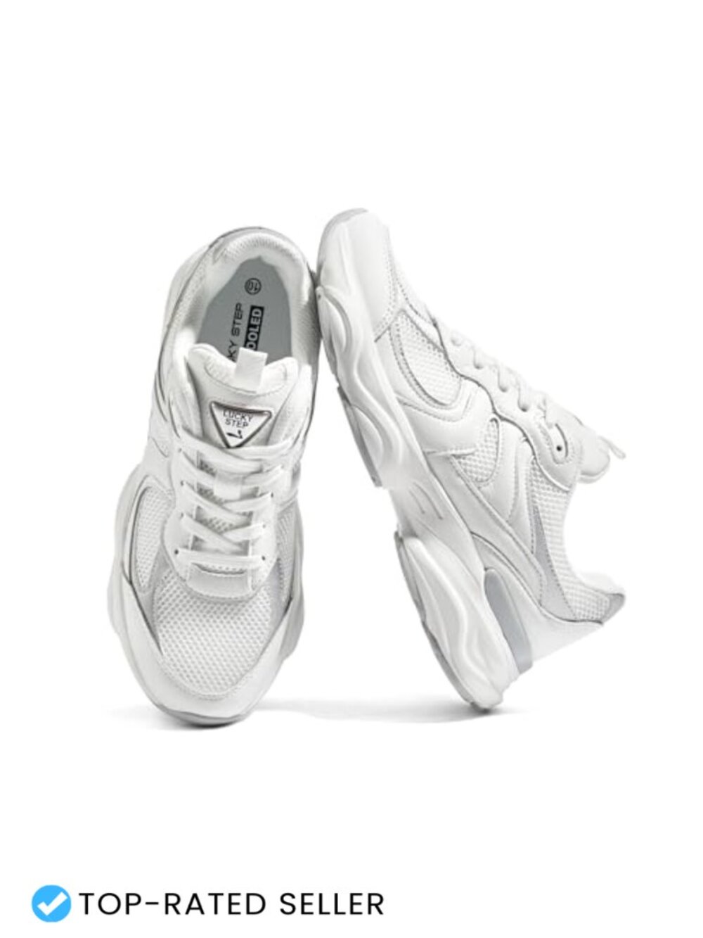 Men's Breathable Mesh Fashion Sneakers Platform Lace-Up Casual Athletic Shoes